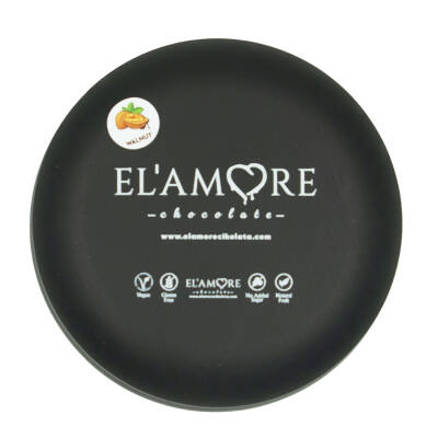Elamore Şeker İlavesiz, Glütensiz, Vegan Cevizli Bitter Çikolata - Siyah Yuvarlak Metal Kutu, 150 gr - 4