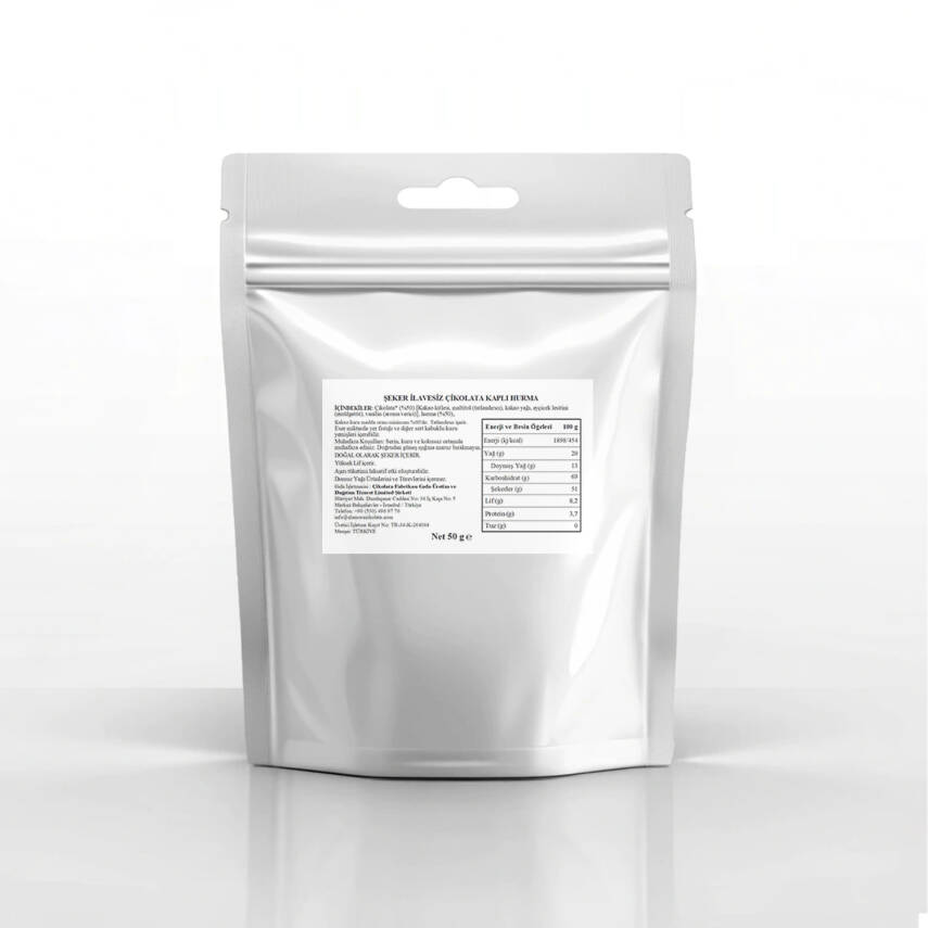 Elamore Şeker İlavesiz, Glütensiz, Vegan Hurmalı Bitter Çikolata - Doypack 50 gr - 3