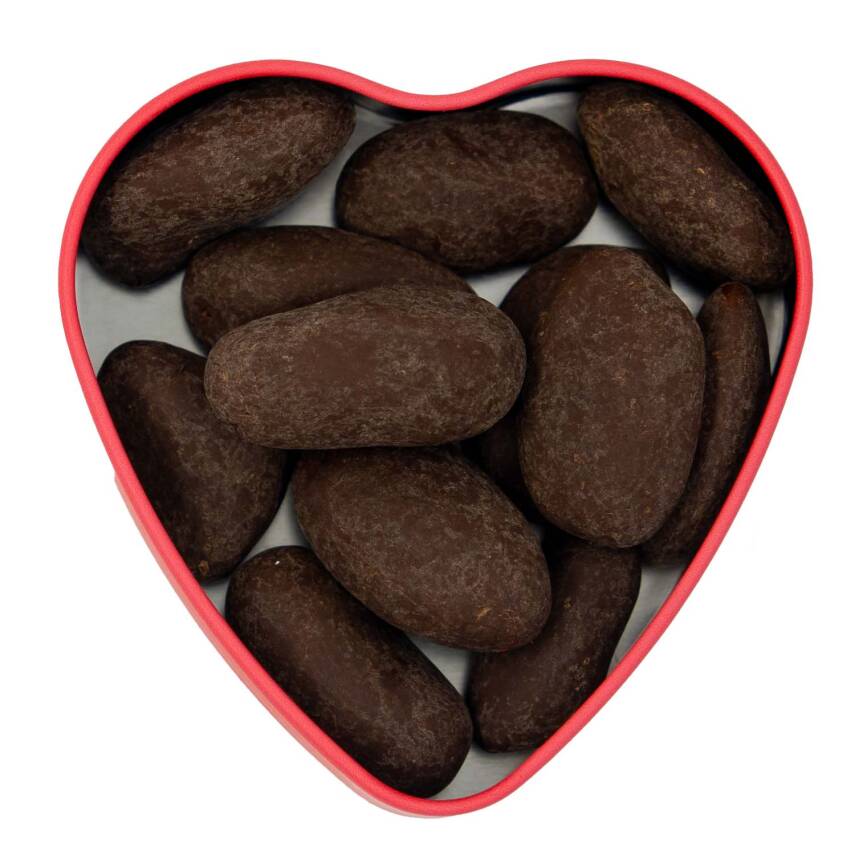 Elamore Şeker İlavesiz, Glütensiz, Vegan Hurmalı Bitter Çikolata - Pembe Küçük Kalp Metal Kutu,80 gr - 2