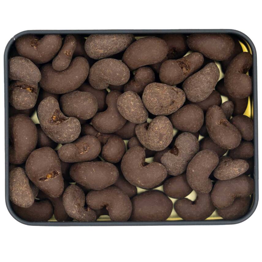 Elamore Şeker İlavesiz, Glütensiz, Vegan Kajulu Bitter Çikolata - Küçük Kare Metal Kutu,150 gr - 2