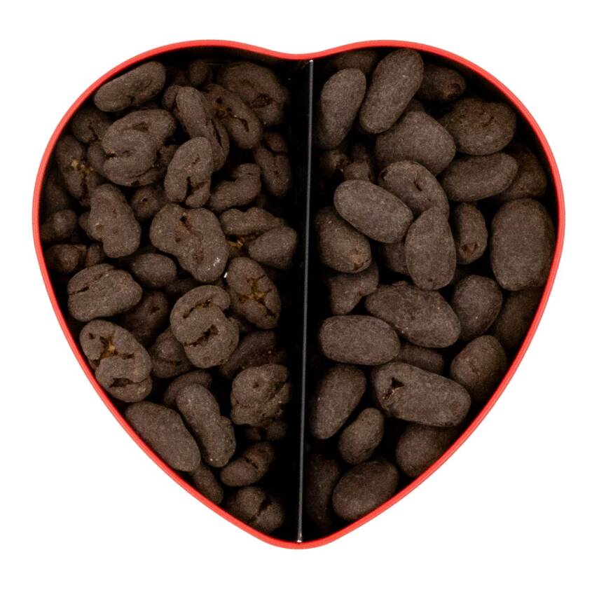 Elamore Şeker İlavesiz, Glütensiz, Vegan Mix Bitter Çikolata - Büyük Kalp Metal Kutu, 400 gr - 2