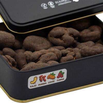 Elamore Şeker İlavesiz, Glütensiz, Vegan Mix Bitter Çikolata Küçük Kare Metal Kutu 150 gr - 3