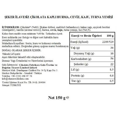 Elamore Şeker İlavesiz, Glütensiz, Vegan Mix Bitter Çikolata Küçük Kare Metal Kutu 150 gr - 5