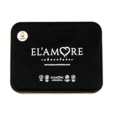 Elamore Şeker İlavesiz, Glütensiz, Vegan Turna Yemişi Bitter Çikolata Küçük Kare Metal Kutu 150 gr - 4