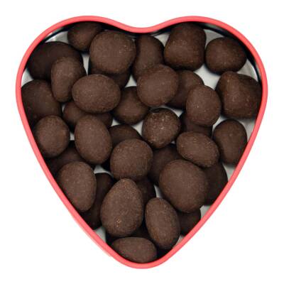 Elamore Şeker İlavesiz, Glütensiz, Vegan Turna Yemişli Bitter Çikolata - Pembe Küçük Kalp Metal Kutu,80 gr - 2