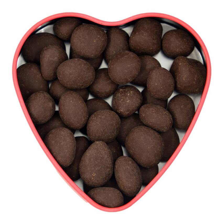 Elamore Şeker İlavesiz, Glütensiz, Vegan Turna Yemişli Bitter Çikolata - Pembe Küçük Kalp Metal Kutu,80 gr - 2