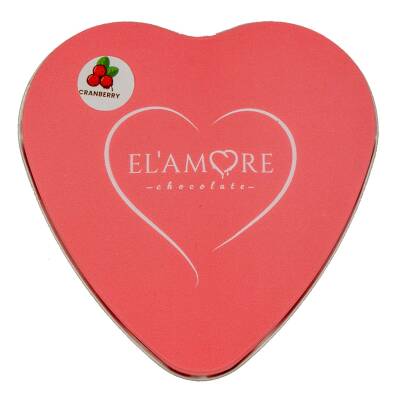 Elamore Şeker İlavesiz, Glütensiz, Vegan Turna Yemişli Bitter Çikolata - Pembe Küçük Kalp Metal Kutu,80 gr - 4