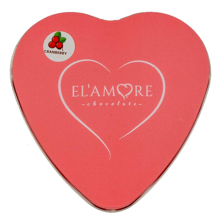 Elamore Şeker İlavesiz, Glütensiz, Vegan Turna Yemişli Bitter Çikolata - Pembe Küçük Kalp Metal Kutu,80 gr - 4