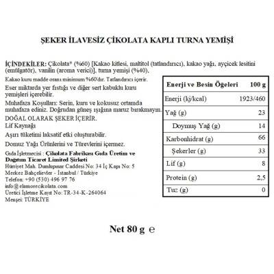 Elamore Şeker İlavesiz, Glütensiz, Vegan Turna Yemişli Bitter Çikolata - Pembe Küçük Kalp Metal Kutu,80 gr - 5