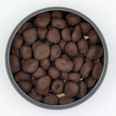 Elamore Şeker İlavesiz, Glütensiz, Vegan Turna Yemişli Bitter Çikolata - Siyah Yuvarlak Metal Kutu, 150 gr - 2