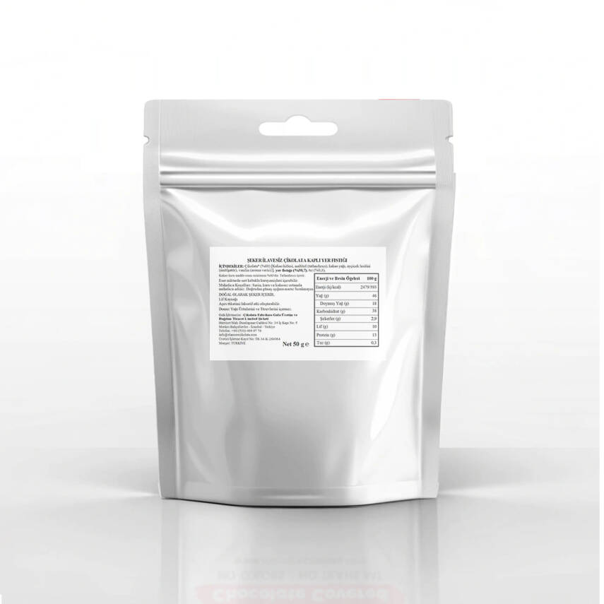 Elamore Şeker İlavesiz, Glütensiz, Vegan Yer Fıstıklı Bitter Çikolata - Doypack 50 gr - 3