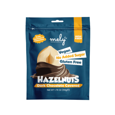 Mely Şeker İlavesiz, Glütensiz, Vegan Fındıklı Bitter Çikolata 50 gr - Mely Çikolata